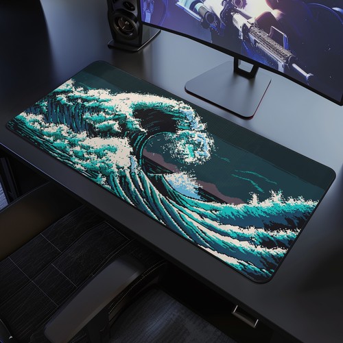 Pixel great wave japanese - wave,
