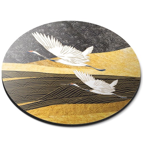 Round mouse mat gold flying - gold,