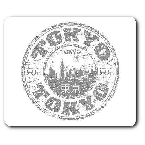 Rectangle mouse mat tokyo - rectangle, bw