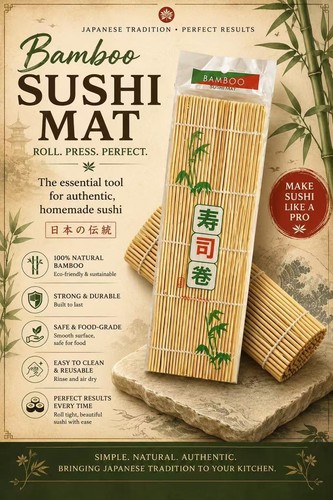 Japanese bamboo sushi mat - sushi,