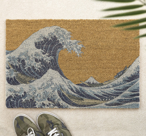 Japanese wave brush door - door, mat