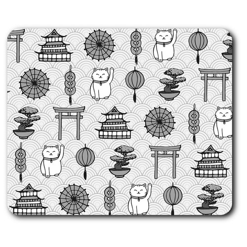 Rectangle mouse mat - bw,